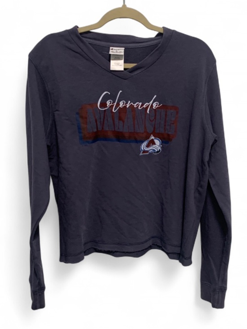 Champion Colorado Avalanche Blue Long-Sleeve V Neck Shirt